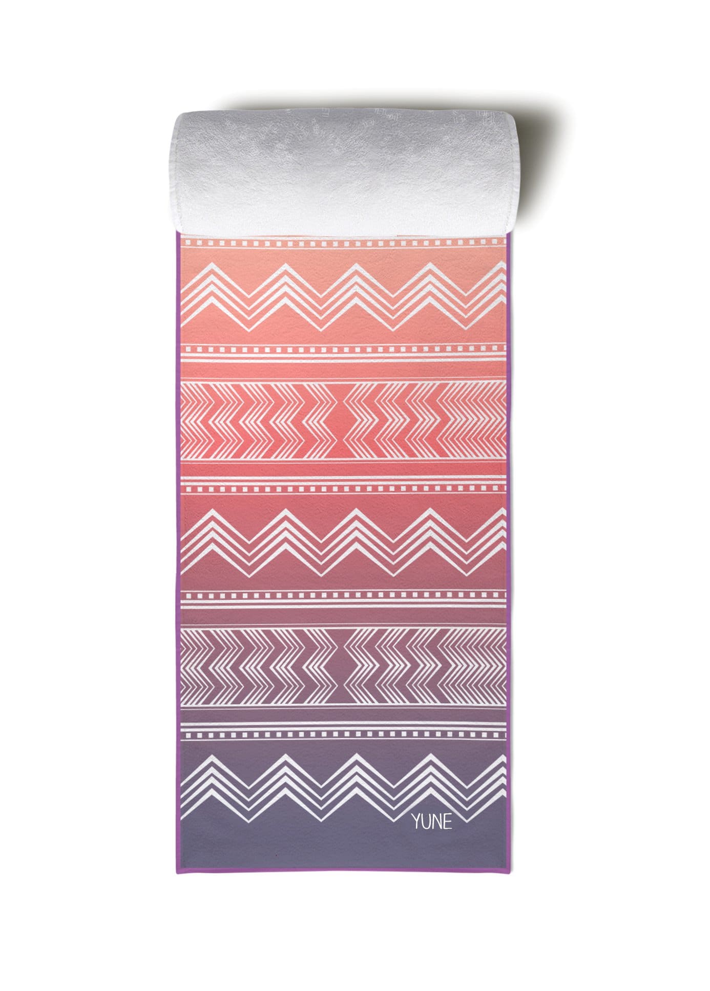 Yoga Towel Cassady in vibrant colors, showcasing its slip-resistant silicon underside and soft microfiber texture.