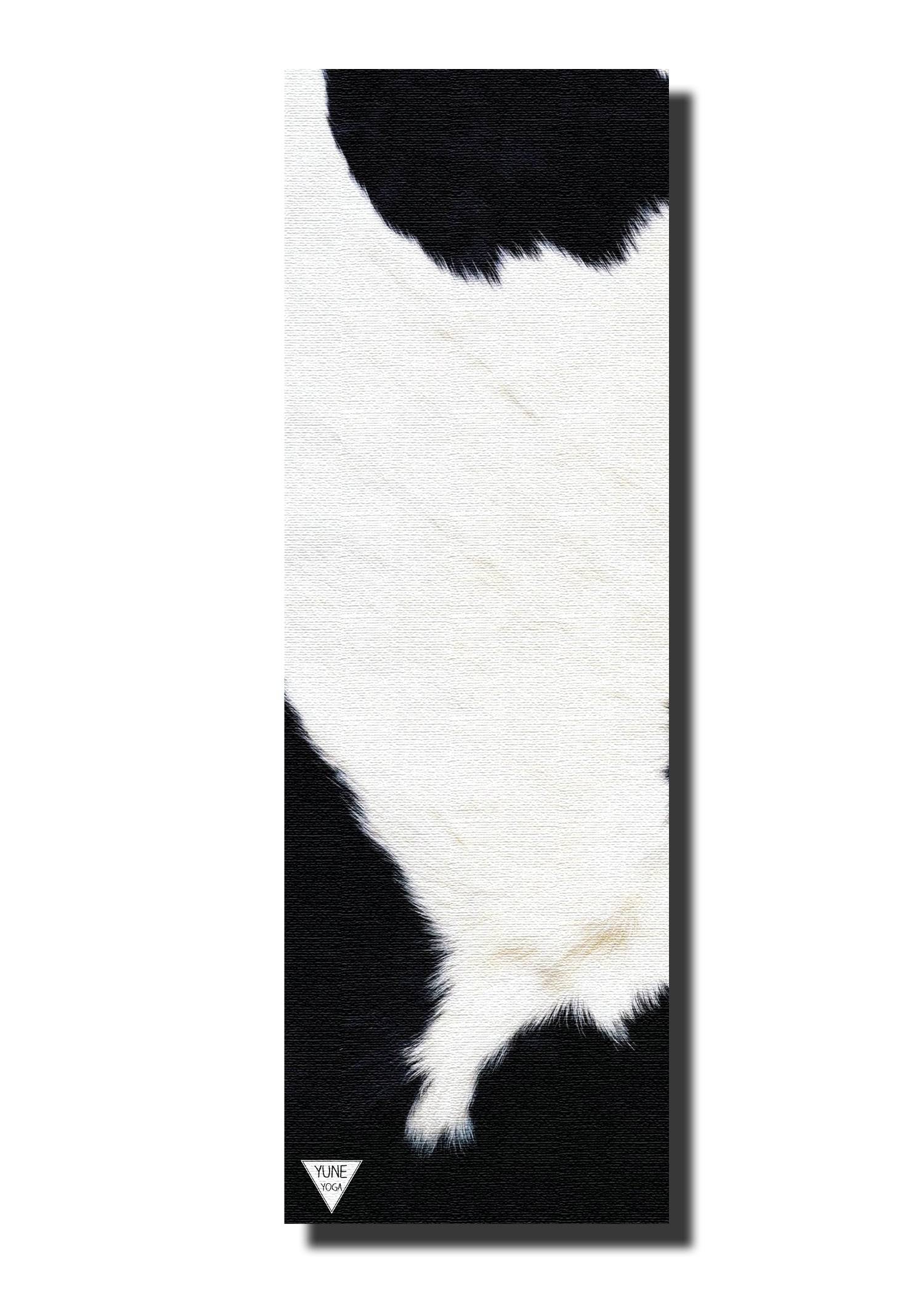 Yune Yoga Mat Cow 5mm featuring a unique cow design, made from eco-friendly materials, showcasing its non-slip texture and thickness.