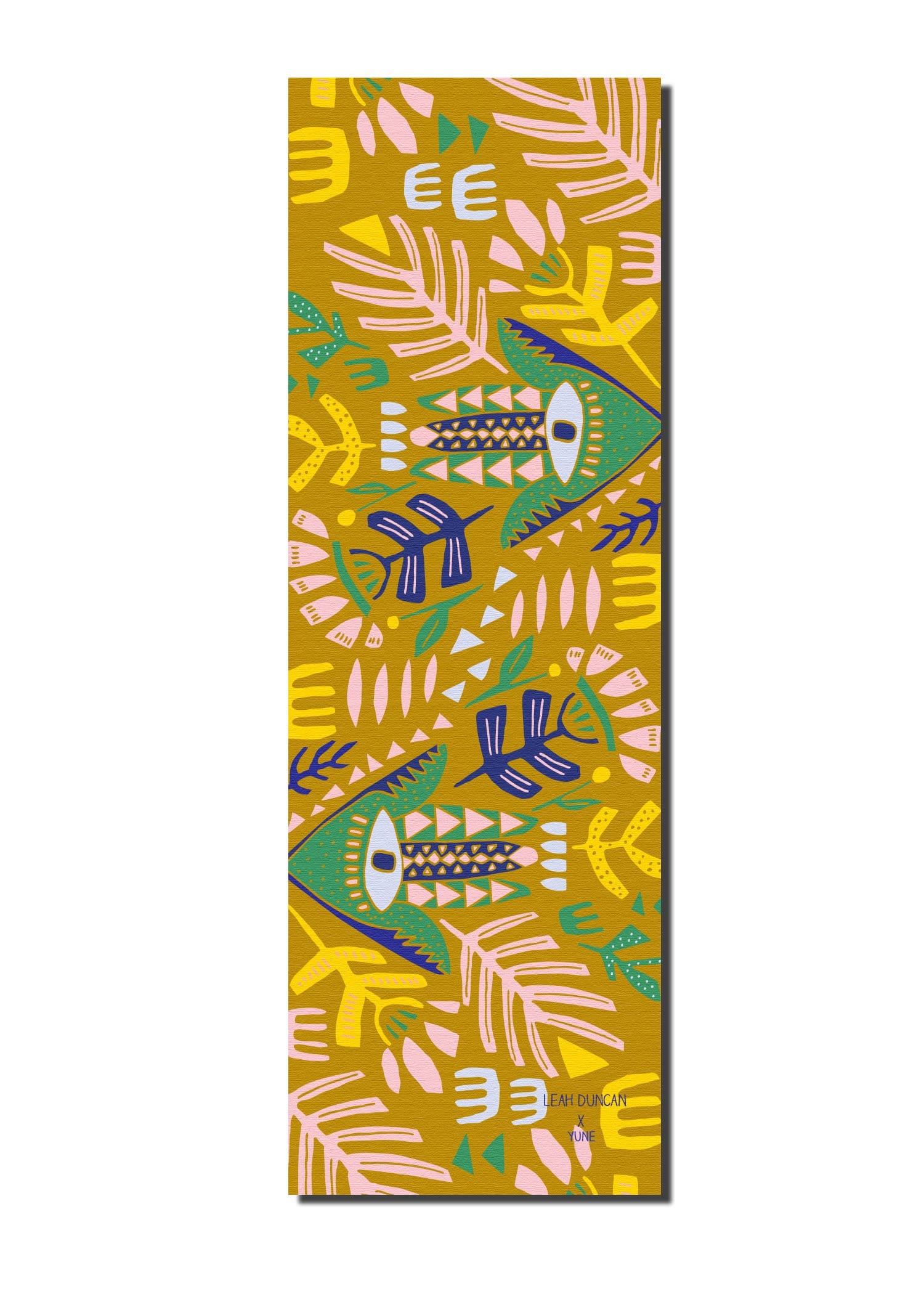 Yune Yoga Mat Leah Duncan Hamsa featuring a vibrant design, non-slip surface, and extra thickness for comfort during yoga practice.