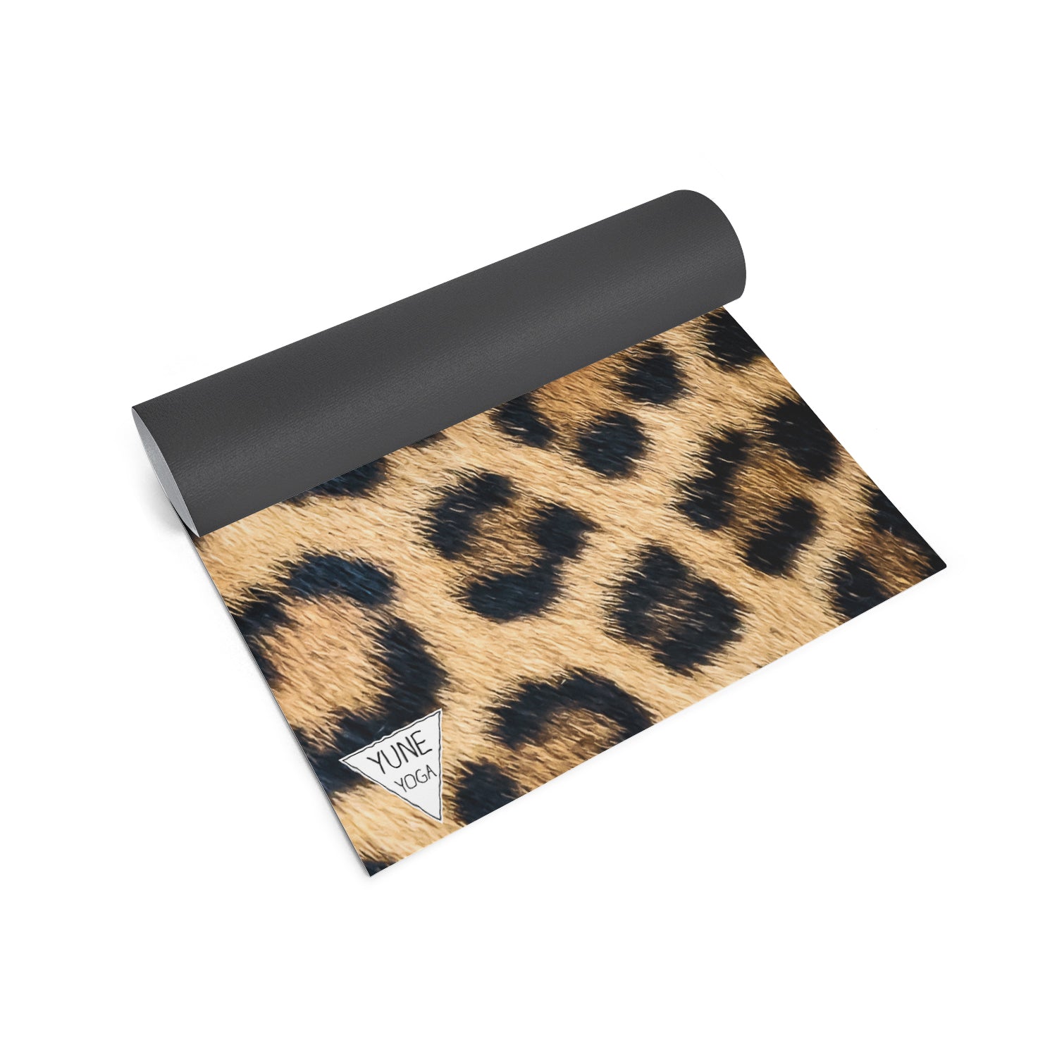 Yune Yoga Mat Leopard 5mm featuring a stylish leopard print design, made from eco-friendly materials, perfect for yoga and exercise.