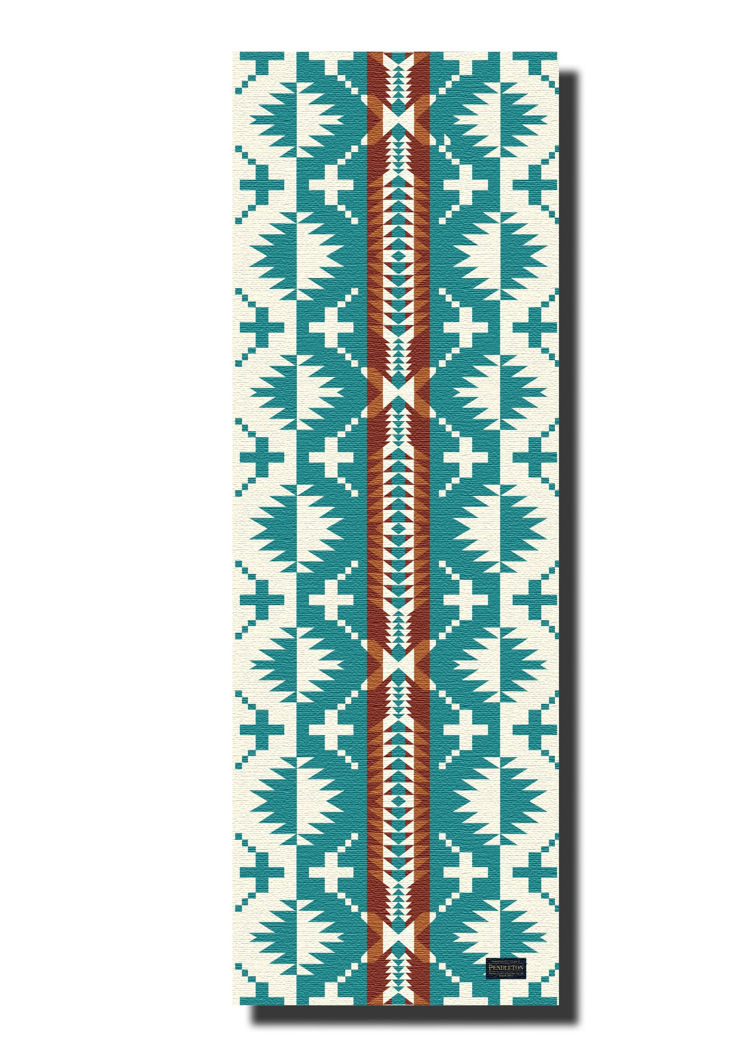 Yune Yoga Mat Pendleton Spider Rock Aqua, featuring a textured surface and eco-friendly design, perfect for yoga and exercise.