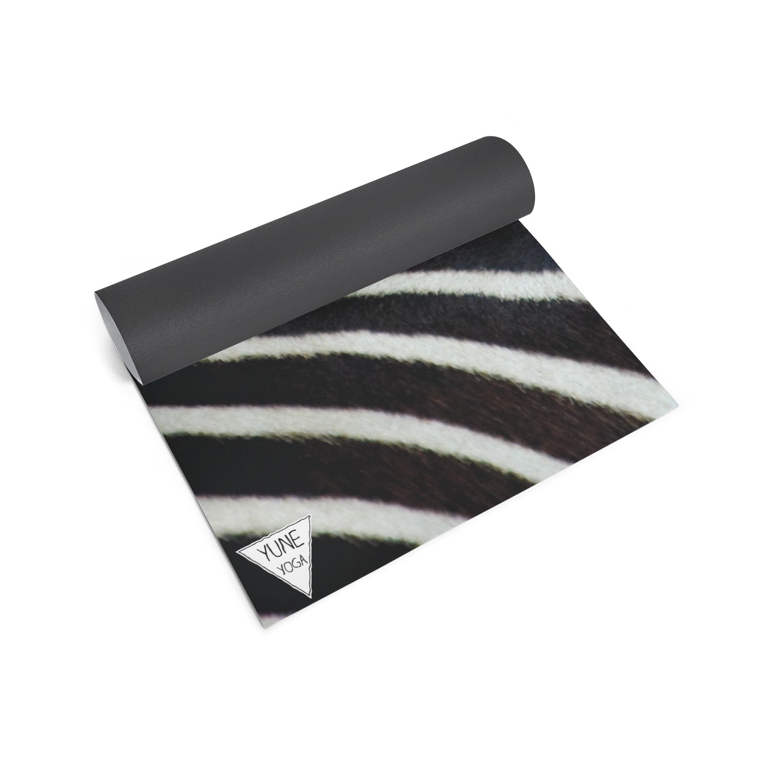 Yune Yoga Mat Zebra 5mm featuring a stylish zebra print design, made from eco-friendly materials, ideal for yoga and exercise.