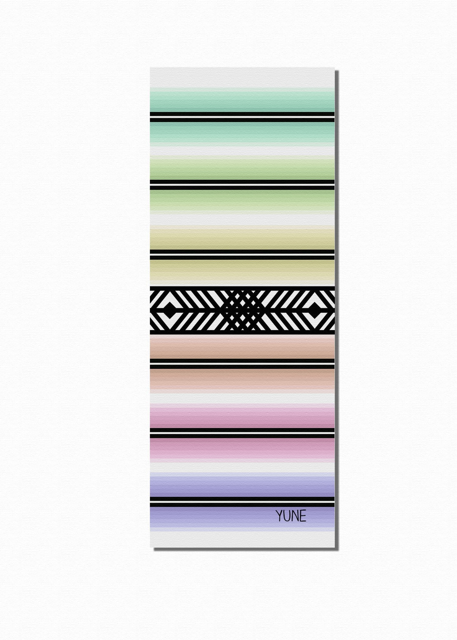 Yune Yoga Striped Exercise Mat Helena featuring a non-slip surface and eco-friendly materials, perfect for yoga and workouts.