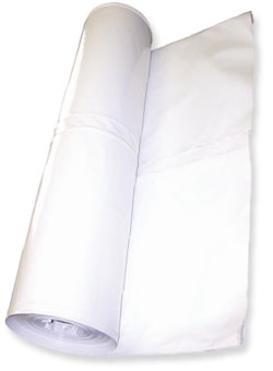 24 ft. x 120 ft. white shrinkwrap roll, 7 mil thickness, ideal for wrapping and protecting large items.