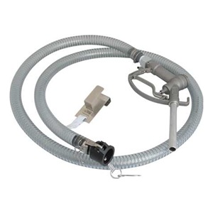 Action Pump IBC-HK-8A2C kit featuring an aluminum nozzle, 8-foot PVC discharge hose, and Camlock fittings for efficient liquid dispensing.