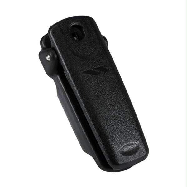 CLIP-17 Heavy Duty Belt Clip for Standard Horizon radios, featuring a robust design with a safety latch and rubber O-ring for stability.