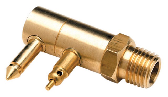 Seachoice 20501 Brass Male Connector for fuel line assembly, featuring a 1/4 inch diameter, designed for OMC, Evinrude, and Johnson engines.