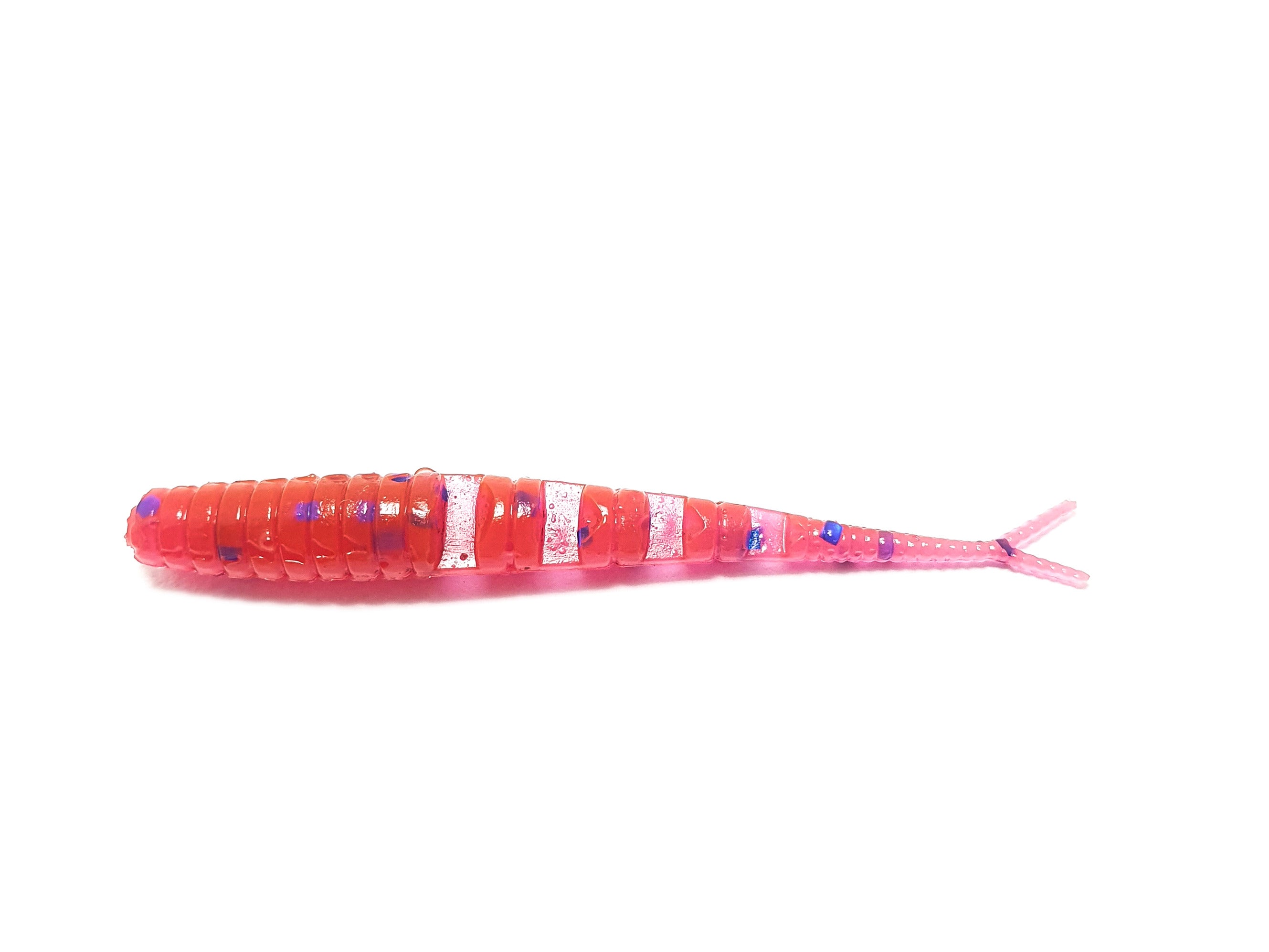 Snake Tongue Floating 2'' bait with forked tail design, showcasing its unique silicone texture and vibrant color, ideal for attracting fish.