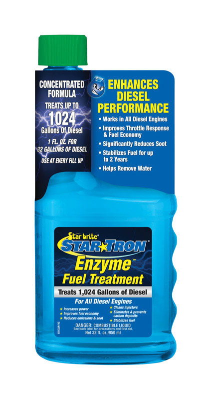 Star Tron Diesel Fuel Treatment 32 oz bottle, case of 12, designed for enhancing diesel engine performance.