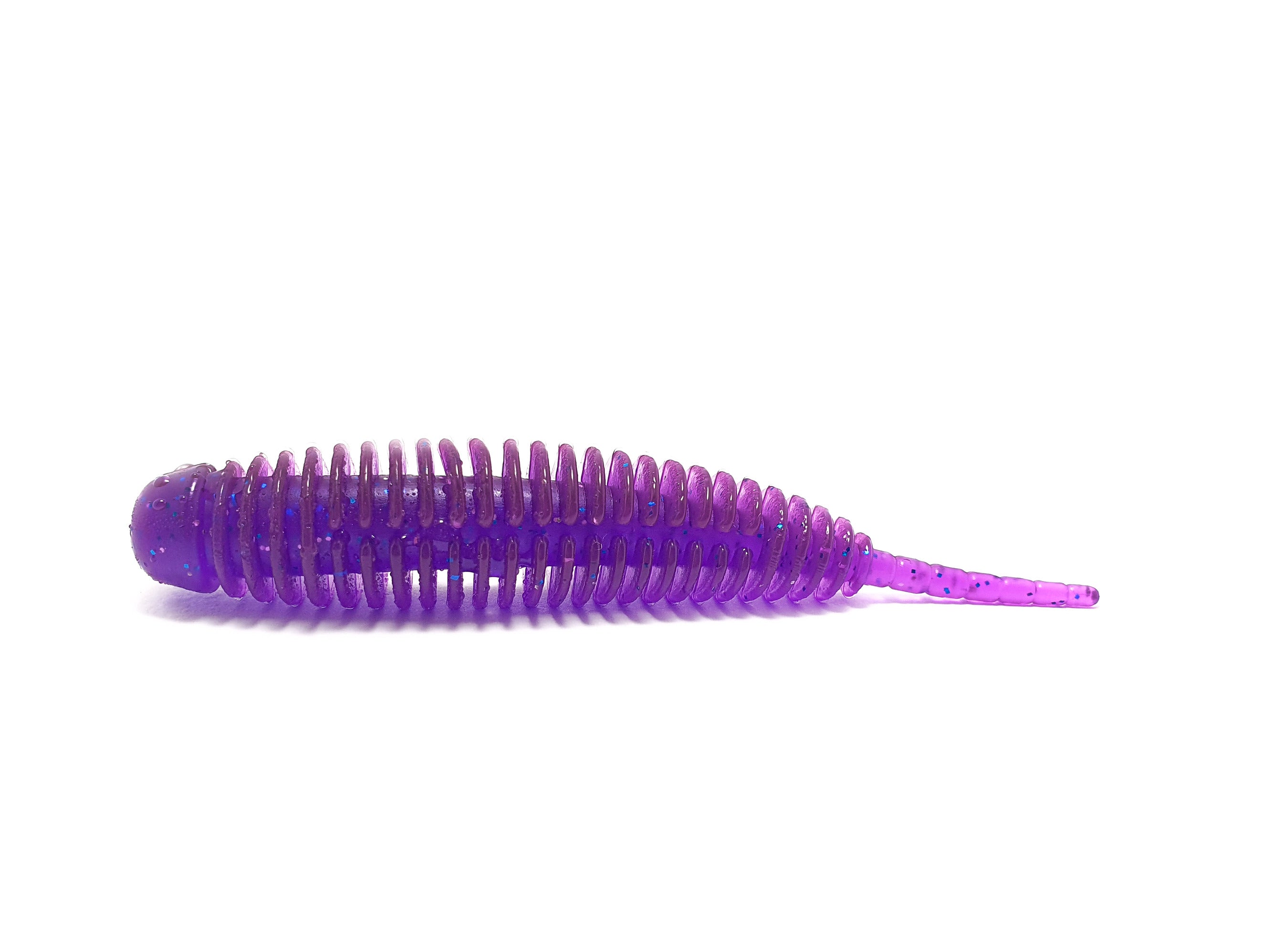 Twist Boost 2.5'' fishing lure in a pack of 6, showcasing its realistic roundworm design and vibrant color.