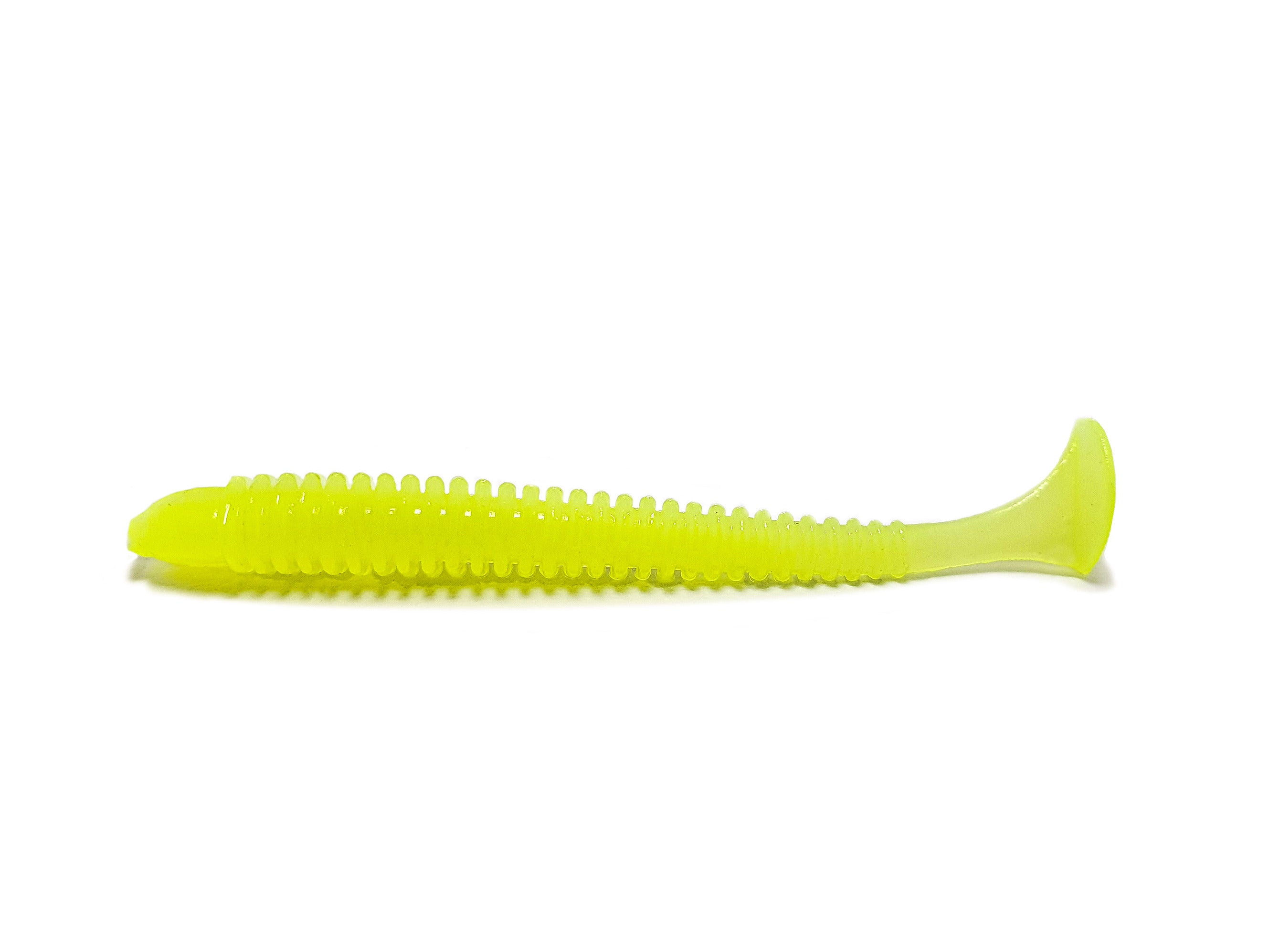 Xwist Boost 2.8'' silicone fishing bait in vibrant colors, designed for jig fishing, featuring a vibrating tail and salt-infused scent for attracting predators.