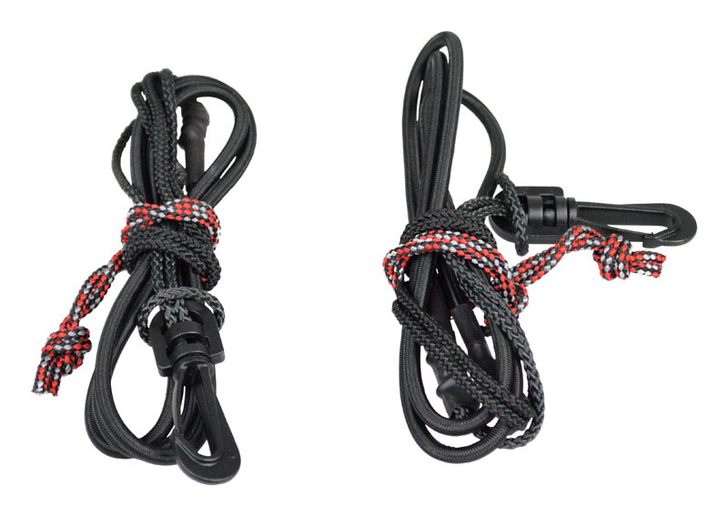 Yakgear 40 in. Nylon Paddle Leash in black, featuring a carabineer and swivel hook, designed for securing paddles and fishing poles.