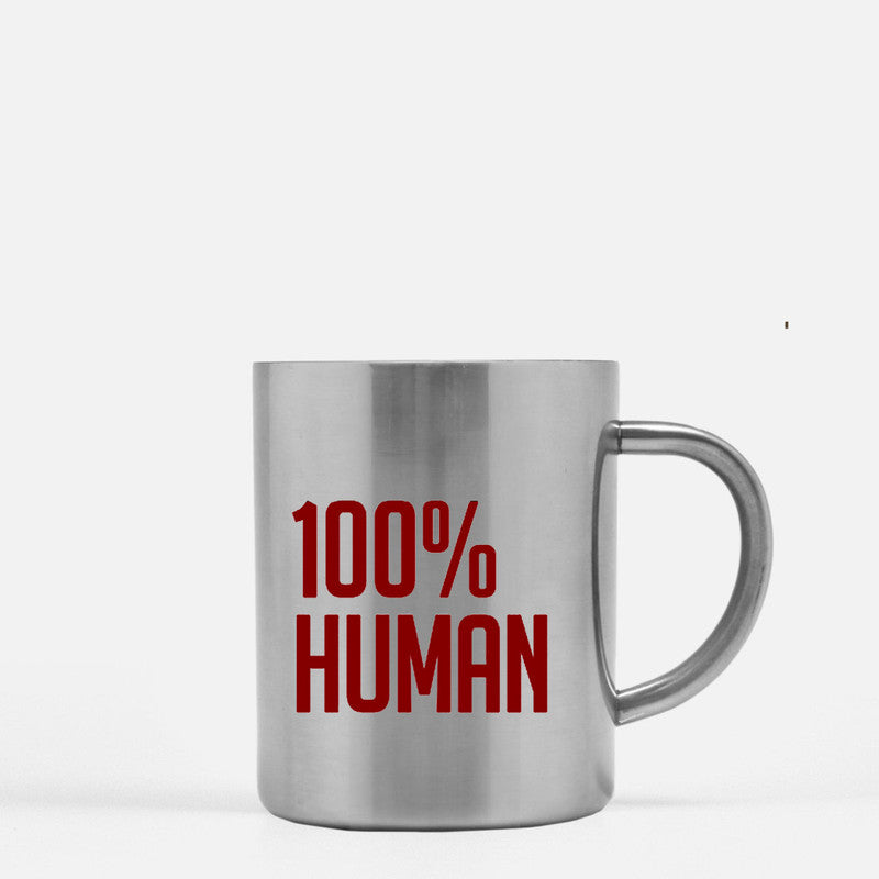 A luxurious 100% Human Gold & Silver Mug with a metallic finish, showcasing its elegant design and ceramic material.