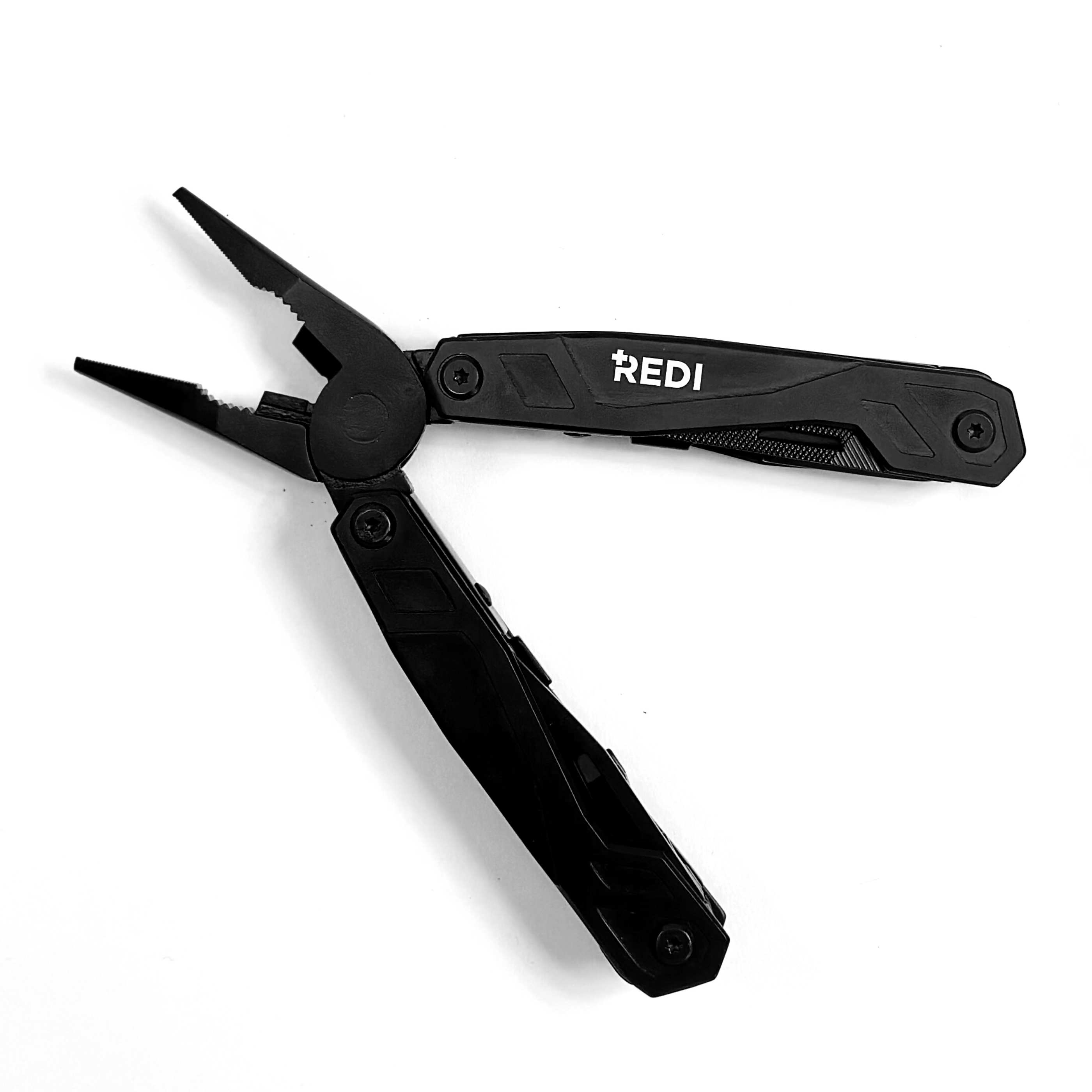 A compact 21-in-1 stainless steel multi-tool featuring pliers, knife, saw, and various other tools, ideal for outdoor and everyday use.