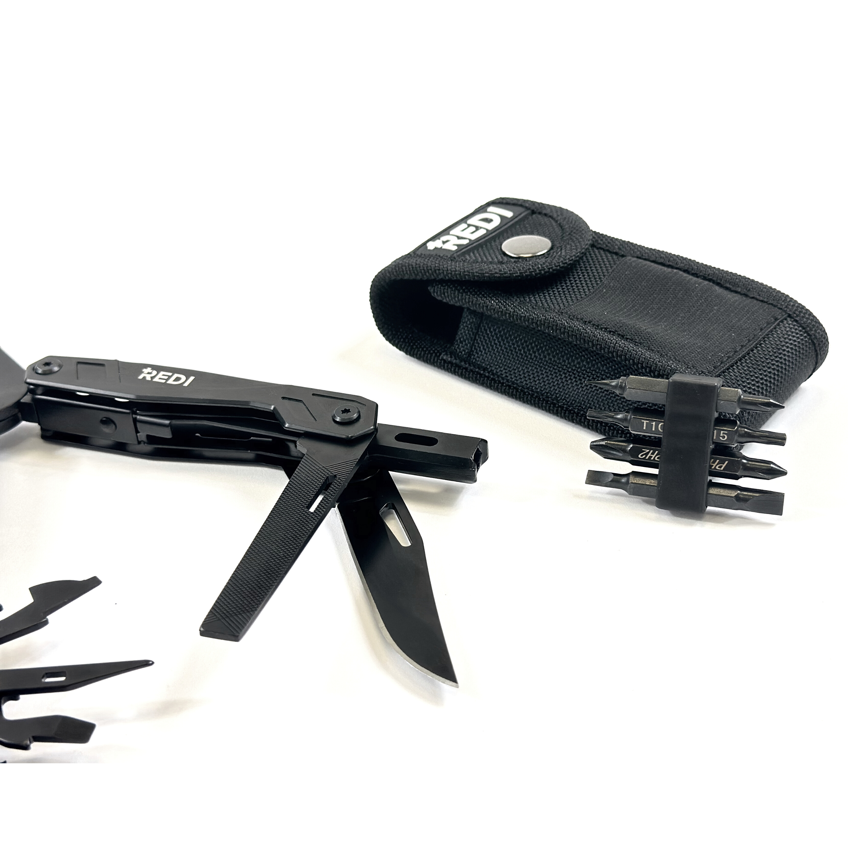 A compact 21-in-1 stainless steel multi-tool featuring pliers, knife, saw, and various other tools, ideal for outdoor and everyday use.