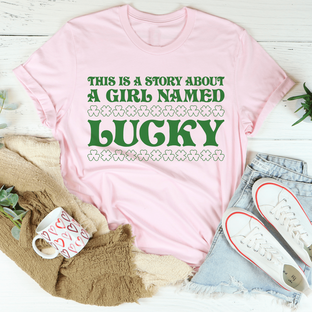 A Girl Named Lucky T-Shirt in various colors, showcasing its soft fabric and durable stitching.