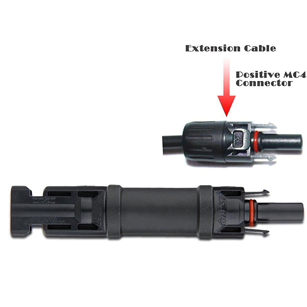 ACOPOWER 20A 4 Pair PV in-Line Diode Connector with copper contacts and rubber bushings, designed for solar panel installations.