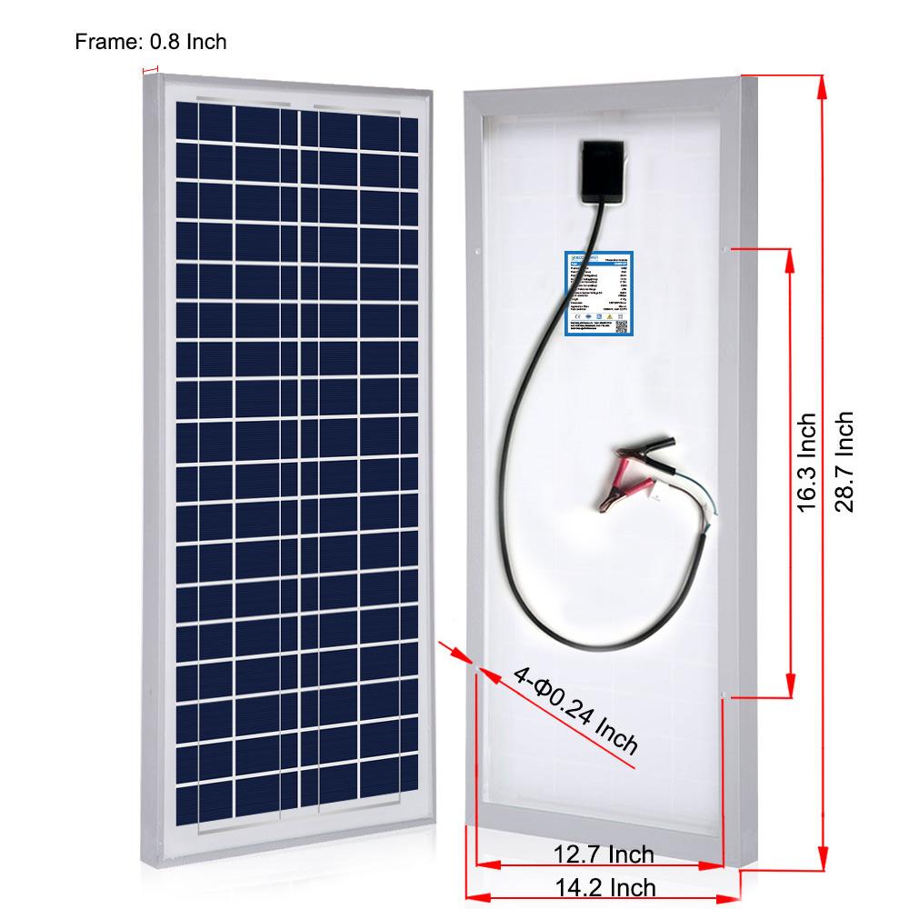 ACOPower 35 Watts Polycrystalline Solar Panel Module, compact and efficient for off-grid applications.