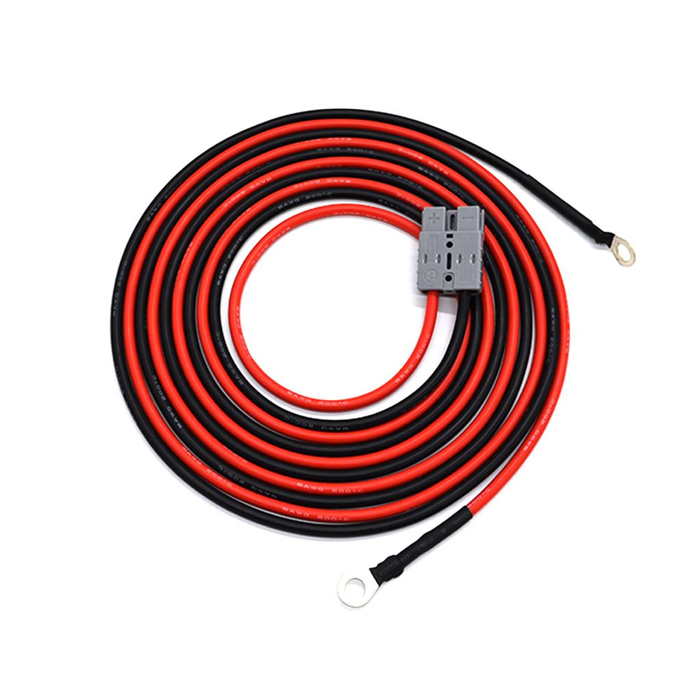 ACOPOWER 9ft 8AWG Anderson-Ring Cable with Anderson connector and ring terminal, designed for solar panel connections.