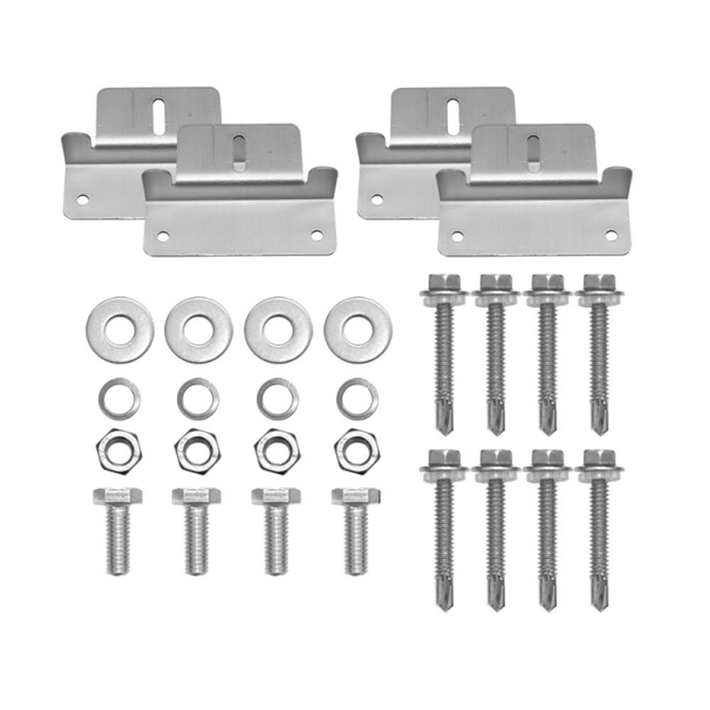 ACOPOWER Solar Panel Mounting Z Bracket made of lightweight aluminum, featuring multiple holes for secure installation and stainless steel fasteners.