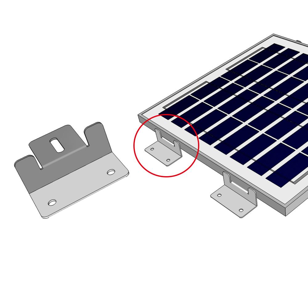 ACOPOWER Solar Panel Mounting Z Bracket made of lightweight aluminum, featuring multiple holes for secure installation and stainless steel fasteners.