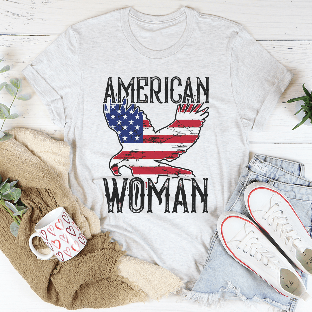 American Woman Eagle T-Shirt made from soft ring-spun cotton with a stylish eagle graphic.