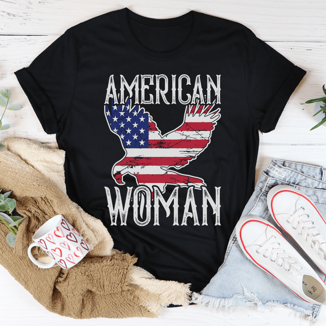 American Woman Eagle T-Shirt made from soft ring-spun cotton with a stylish eagle graphic.