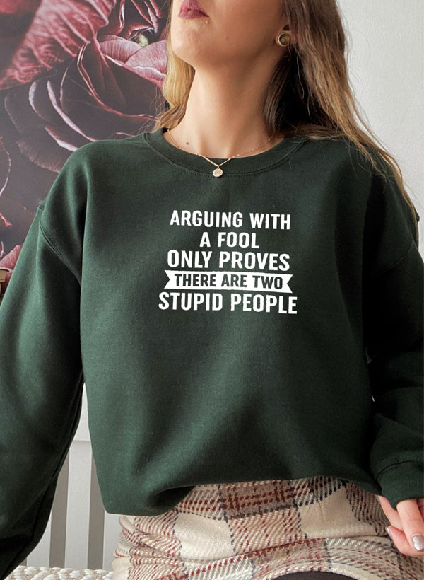 Arguing With A Fool Sweat Shirt featuring a unique artistic design, made from cozy cotton/poly fleece blend.