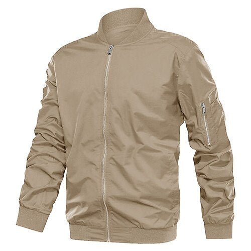 Autumn Men's Lightweight Bomber Jacket in various colors, showcasing its casual style and zipper closure.