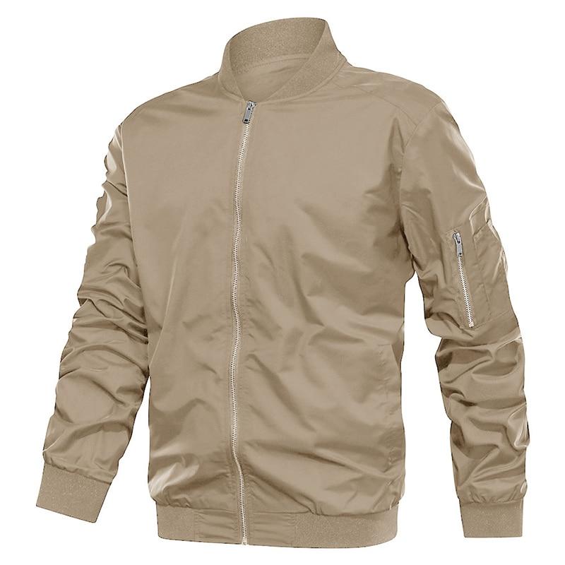 Autumn Men's Lightweight Bomber Jacket in various colors, showcasing its casual style and zipper closure.