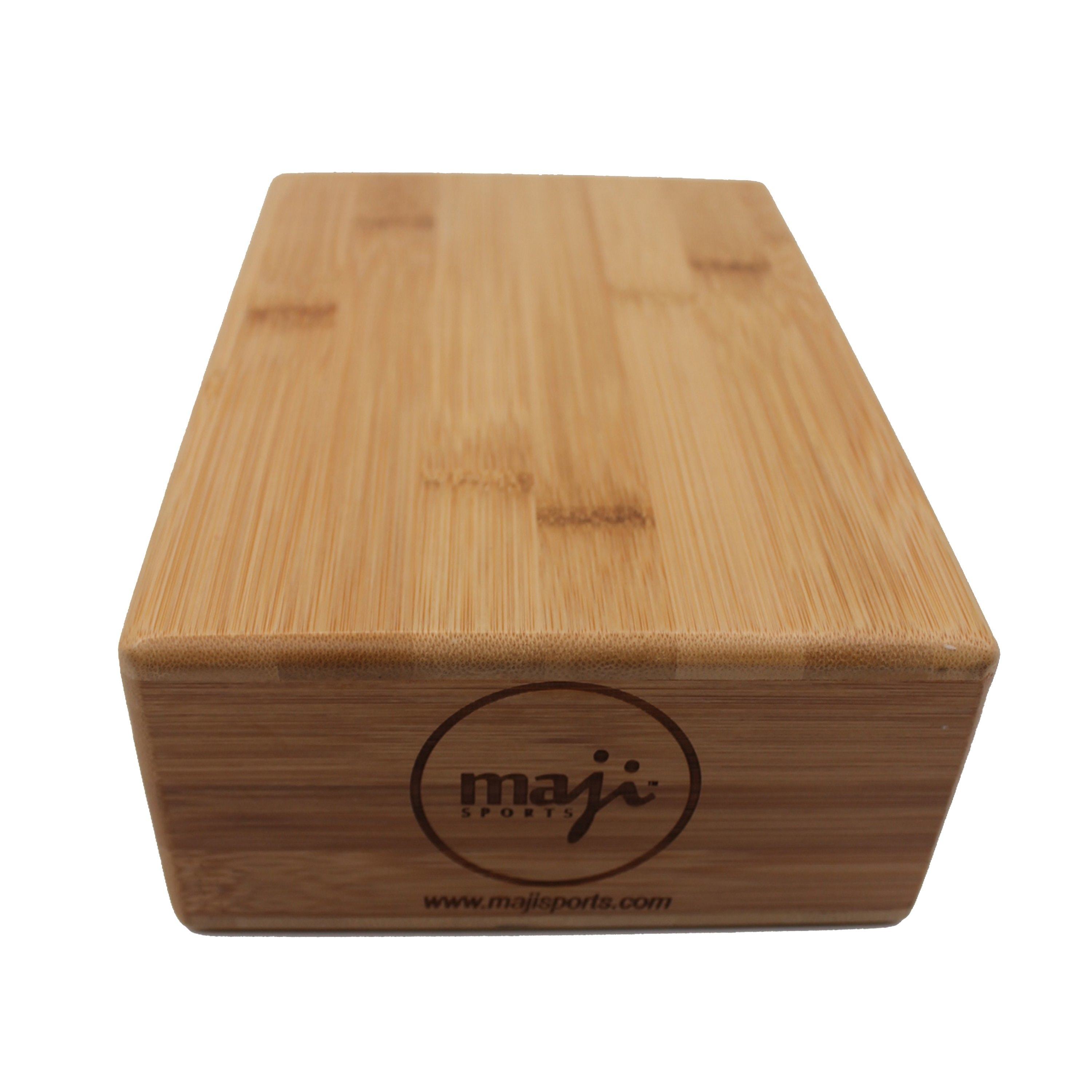 Eco-friendly Bamboo Yoga Block with smooth finish and round edges, ideal for yoga practice.