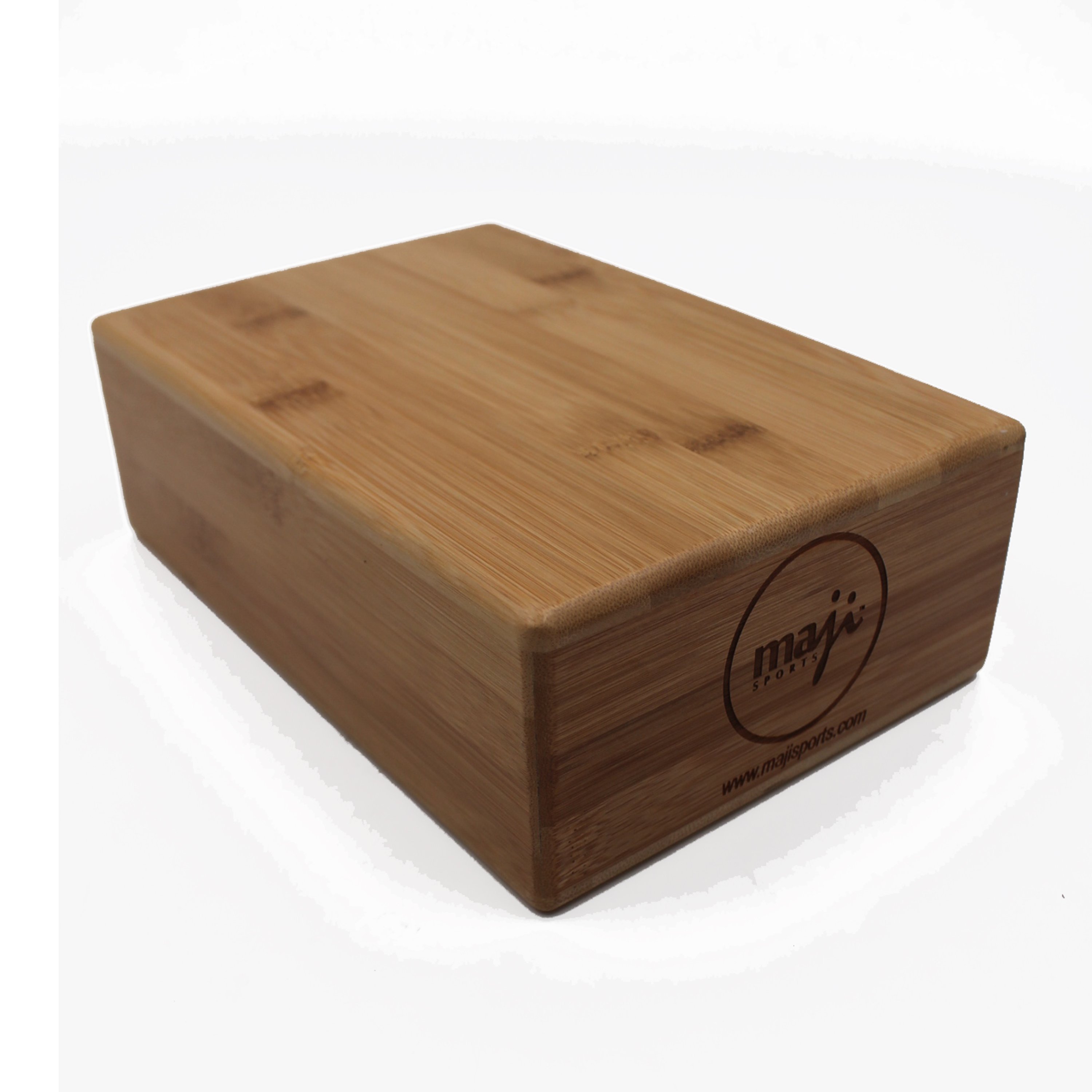 Eco-friendly Bamboo Yoga Block with smooth finish and round edges, ideal for yoga practice.