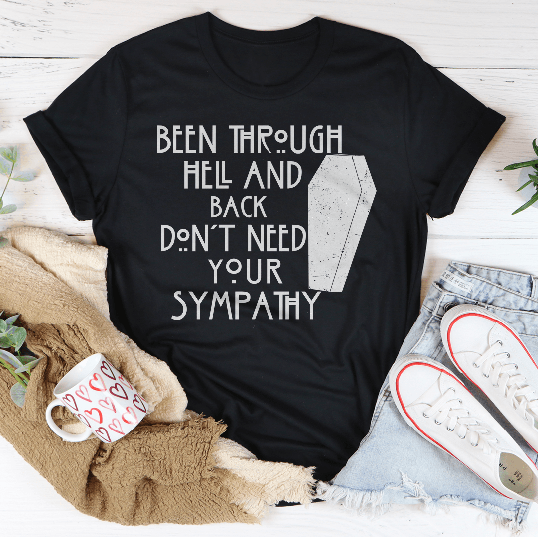 Been Through Hell And Back Tee in soft ring-spun cotton, featuring double stitching for durability and a comfortable fit.