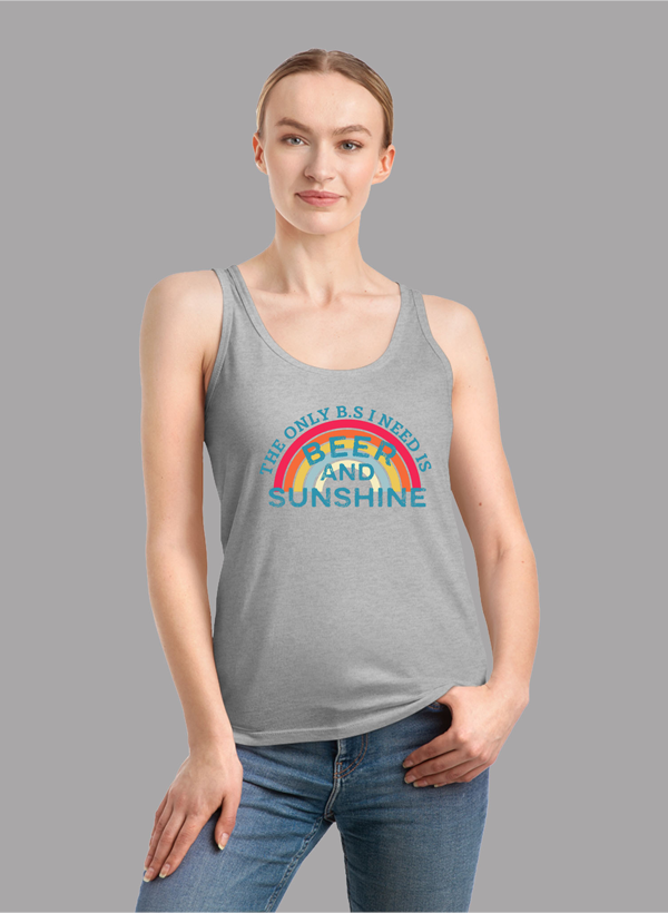 Beer & Sunshine Tank Top featuring a girlie fit and racer back style, made from quick-drying Neoteric™ fabric.