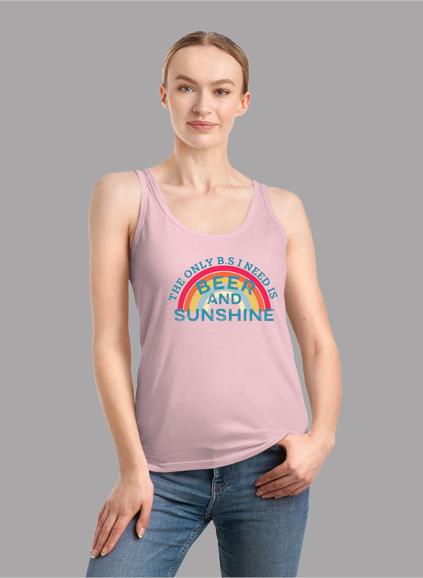 Beer & Sunshine Tank Top featuring a girlie fit and racer back style, made from quick-drying Neoteric™ fabric.