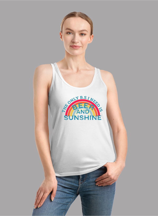 Beer & Sunshine Tank Top featuring a girlie fit and racer back style, made from quick-drying Neoteric™ fabric.