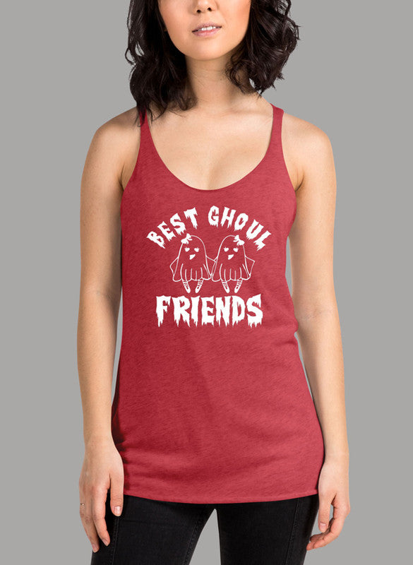 Best Ghoul Friends Women Tank Top featuring a racer back style and curved hem, made from quick-drying Neoteric™ fabric.