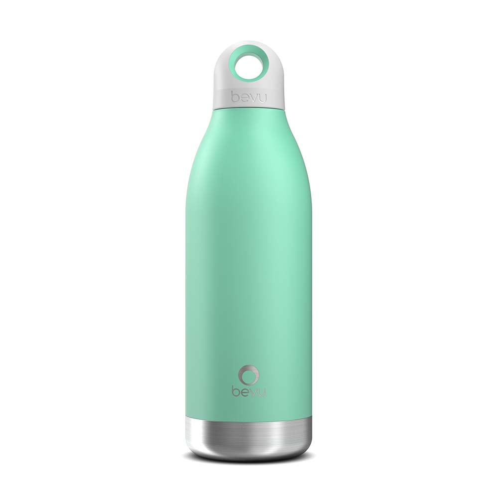 Bevu® DUO Insulated Bottle in Mint color, showcasing its sleek design and double vacuum insulation features.