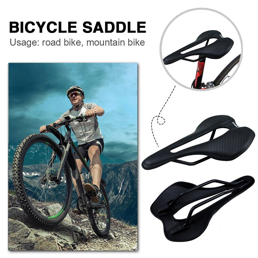 Comfortable bike cushion cycling seat made of nylon fiber and PU leather, designed for MTB and road bicycles, featuring a multicolor design.