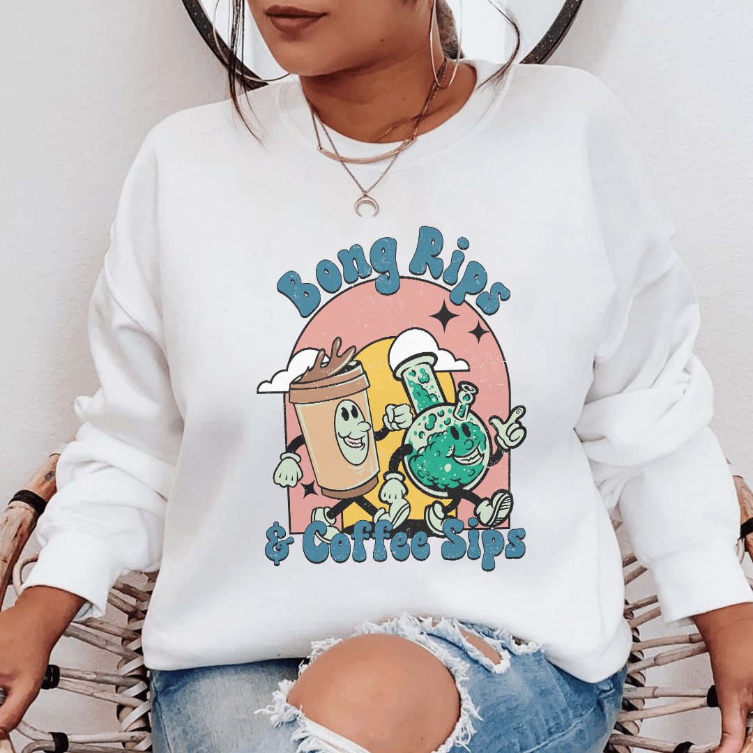 Bong Rips & Cotton Sips hoodie featuring a cozy fleece lining and adjustable cuffs, designed by top artists.