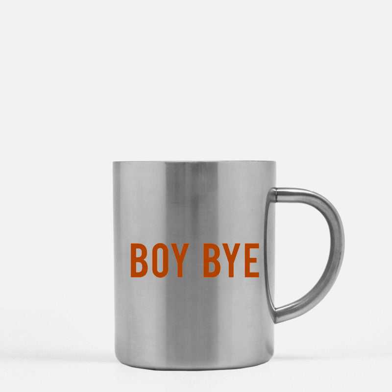 Boy Bye Gold & Silver Mug with elegant design and metallic finish, perfect for stylish drinkware.