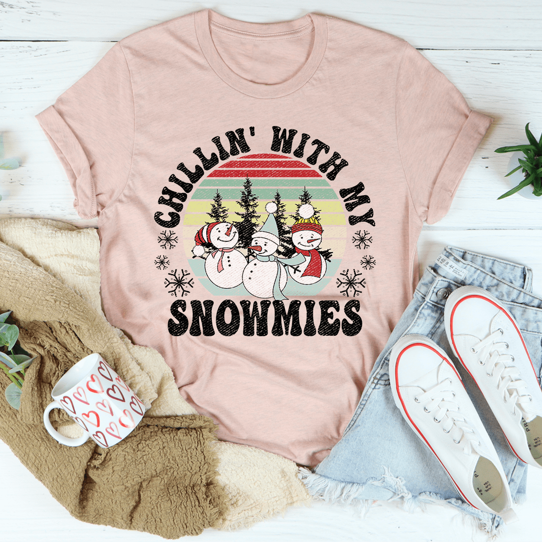 Chillin' With My Snowmies Tee featuring playful graphics on a soft cotton fabric.