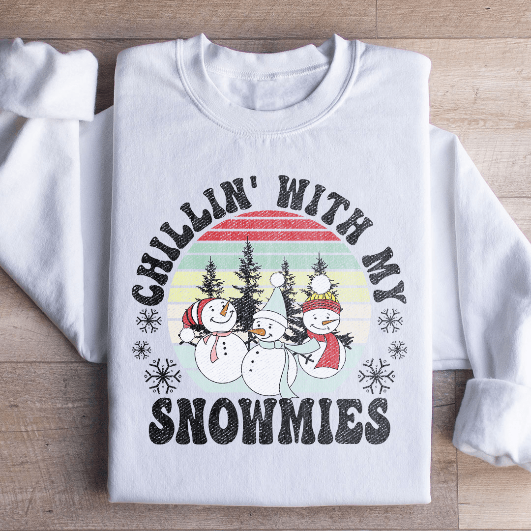 Cozy Chillin' With My Snowmies sweats featuring unique designs by top artists, made from soft cotton/poly fleece blend.