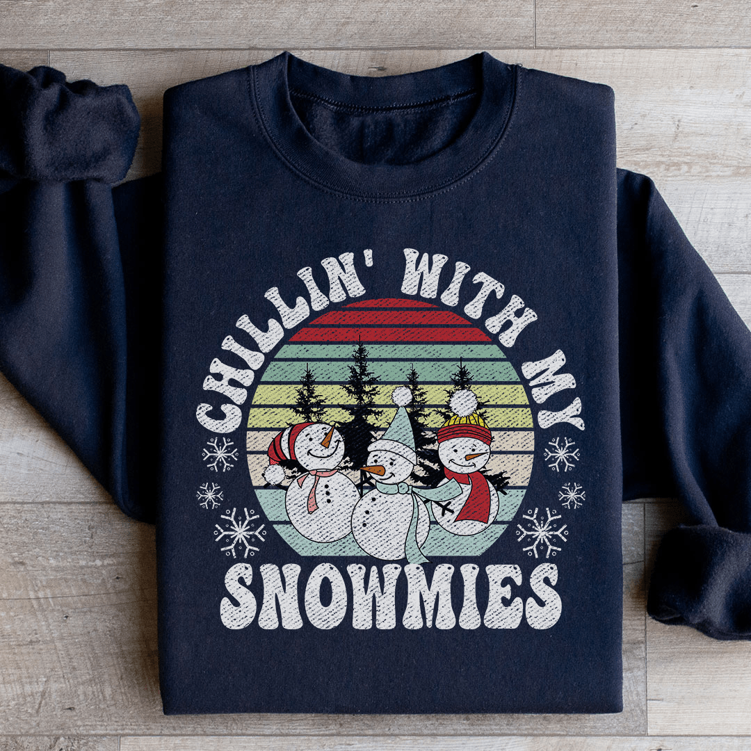 Cozy Chillin' With My Snowmies sweats featuring unique designs by top artists, made from soft cotton/poly fleece blend.