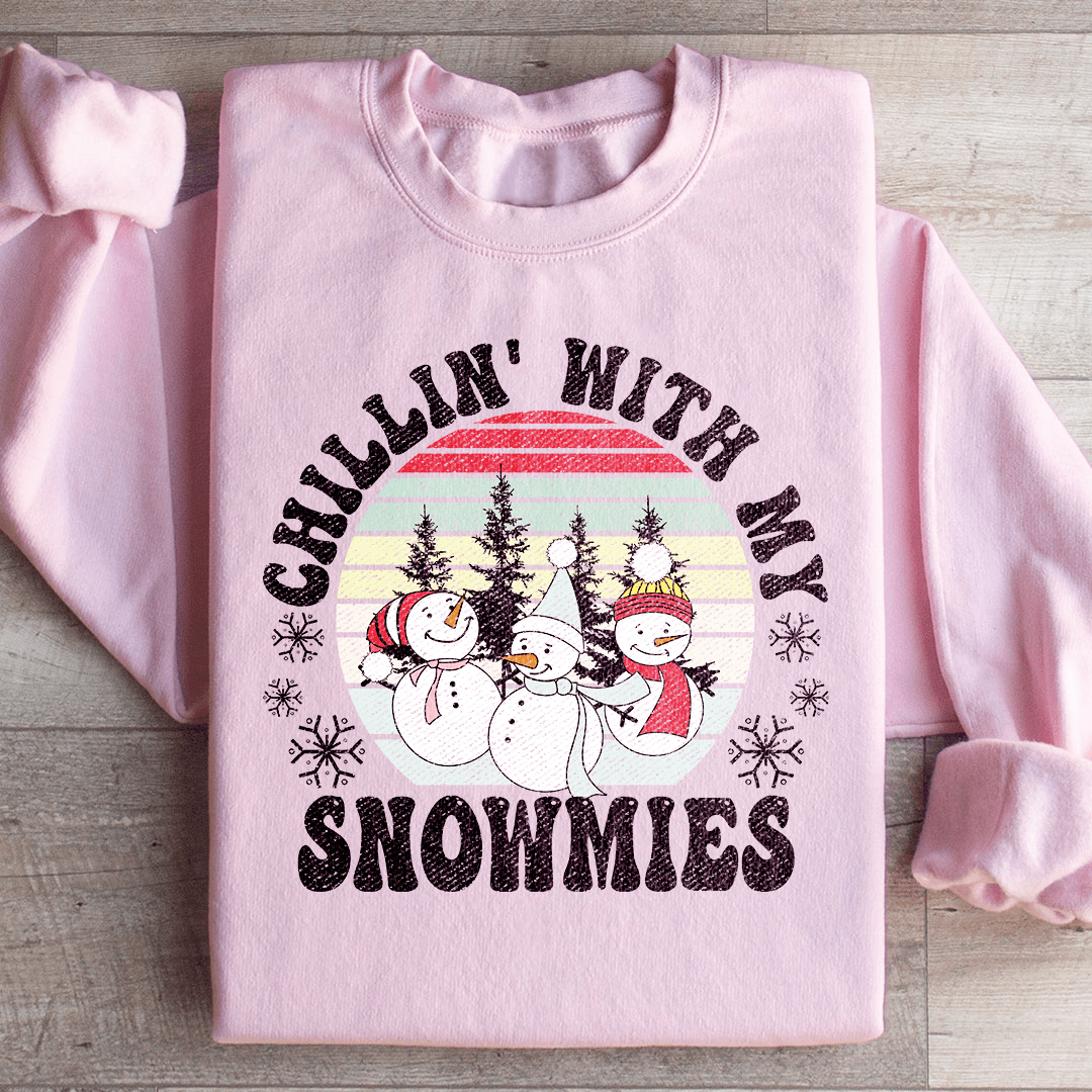 Cozy Chillin' With My Snowmies sweats featuring unique designs by top artists, made from soft cotton/poly fleece blend.