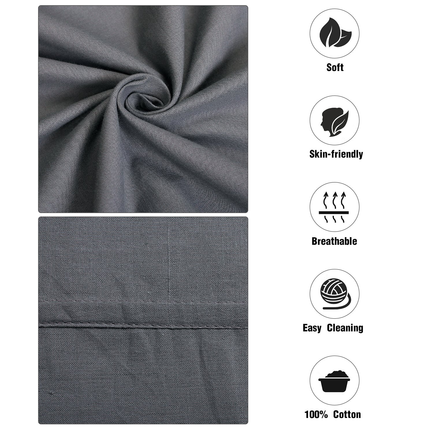 Cotton Liner for Sleeping Bag in gray color, showcasing its full-length zipper and soft fabric, ideal for camping and outdoor use.