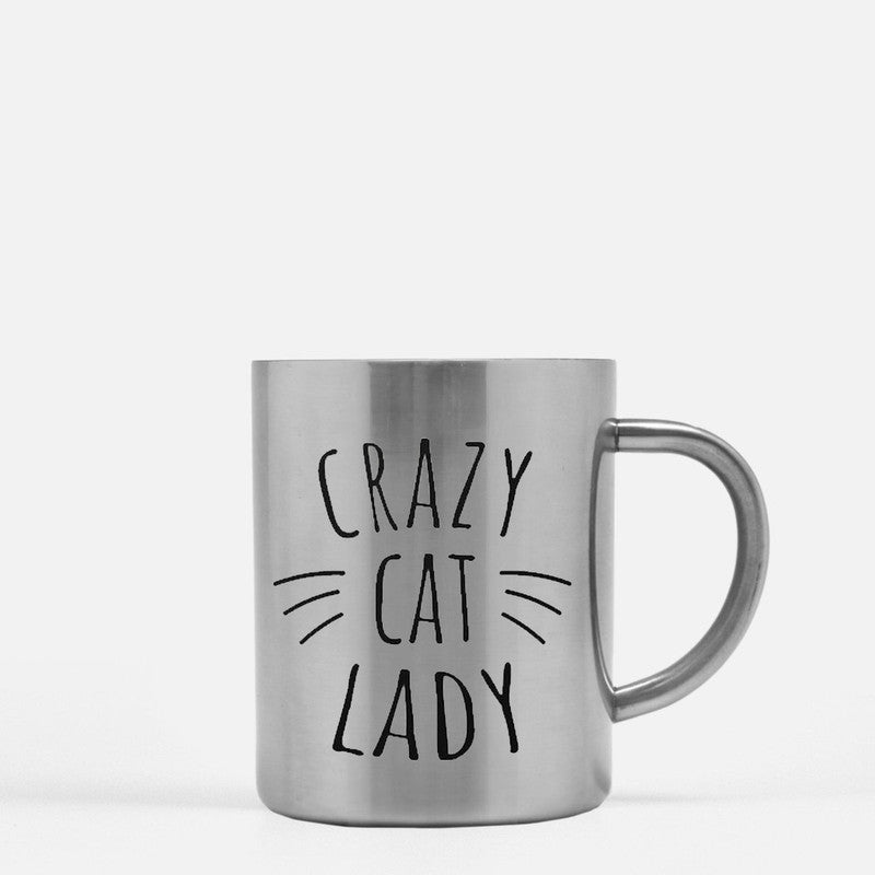 Crazy Cat Lady Gold & Silver Mug with elegant design and gold metallic coating, perfect for cat lovers.