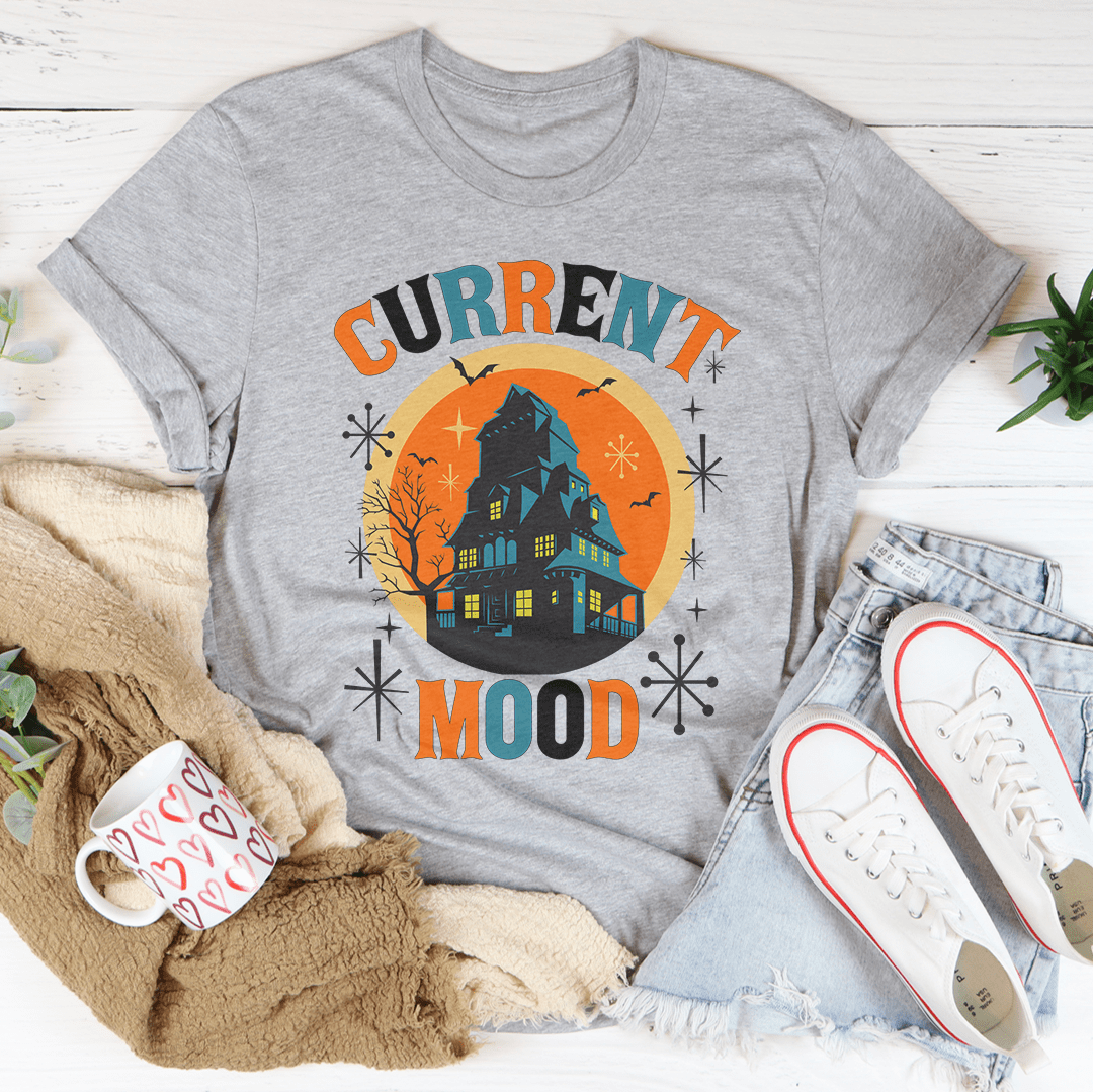 Current Mood Halloween Tee featuring a festive design, made from soft ring-spun cotton with durable stitching.