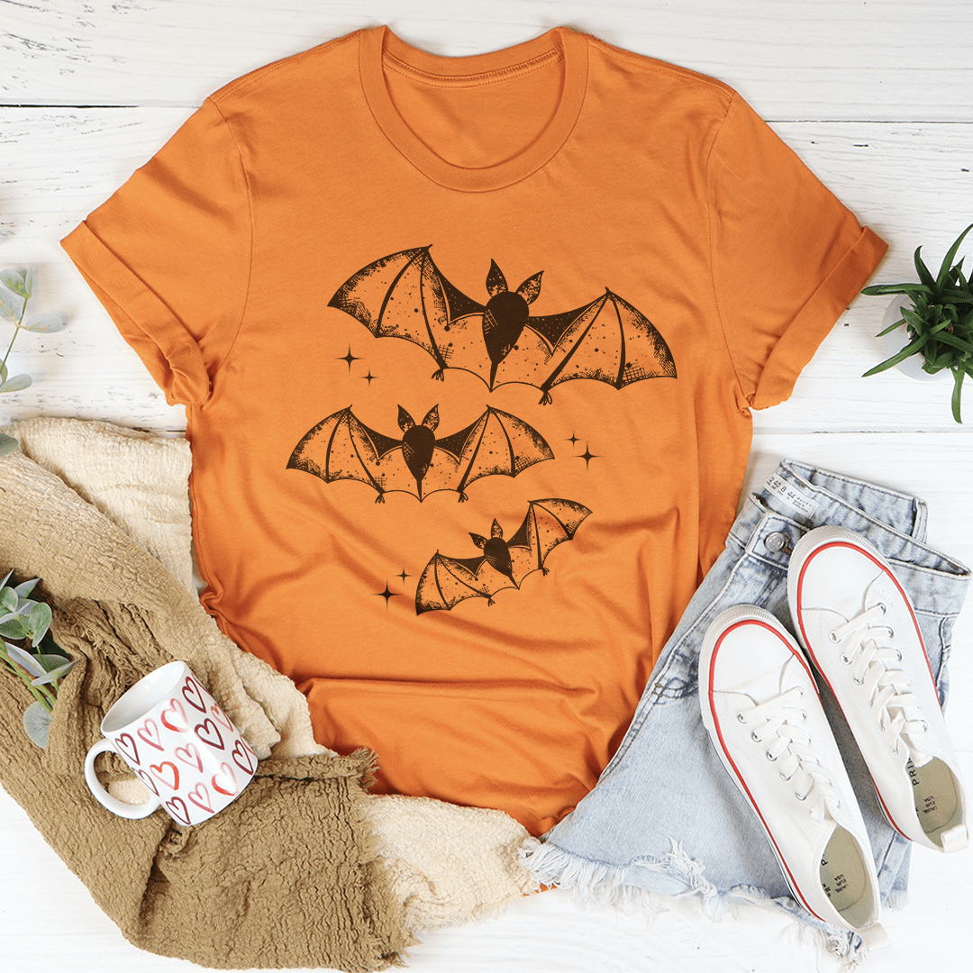 Cute Little Bats T-Shirt featuring a charming bat design on a soft cotton fabric, perfect for casual wear.