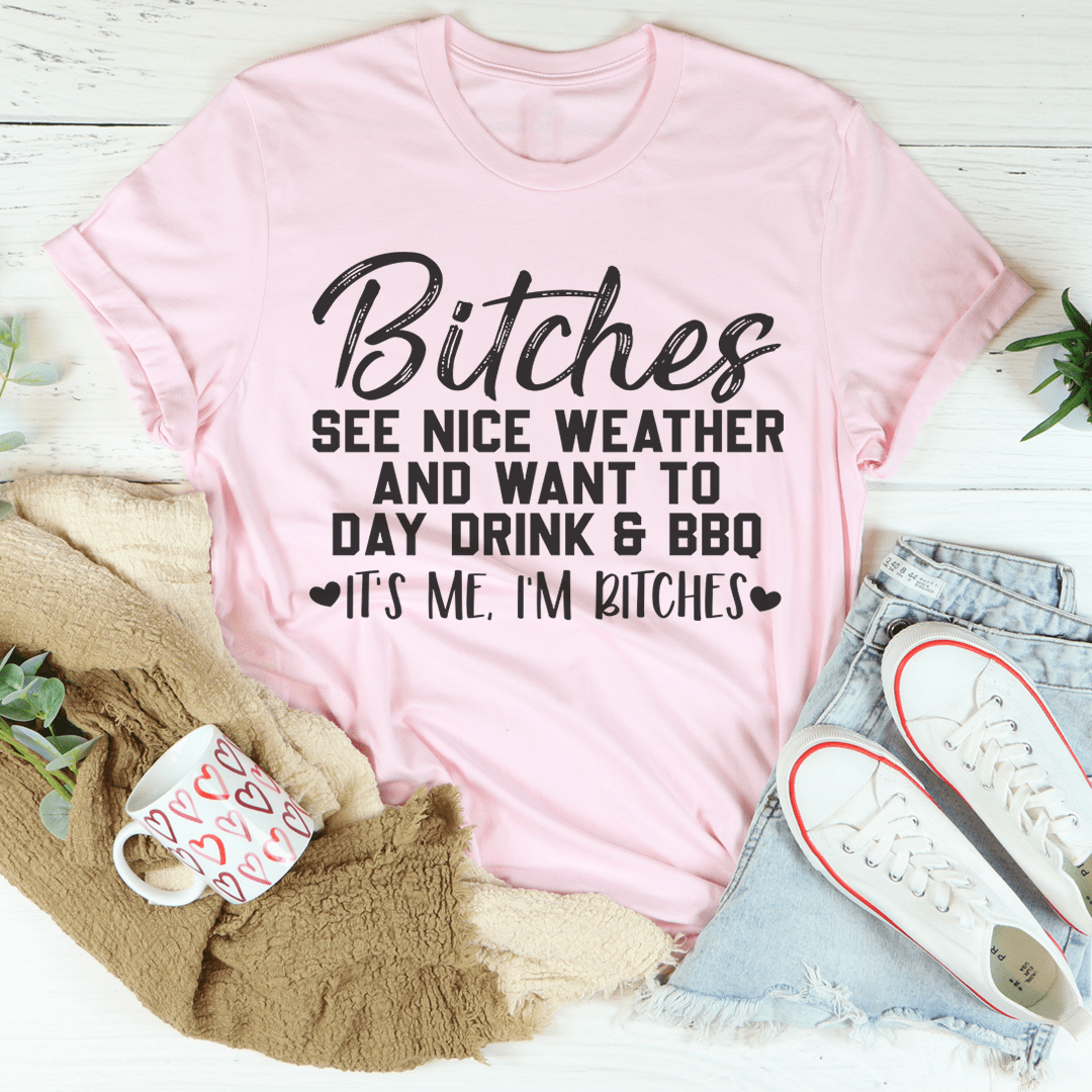 Day Drink & BBQ T-Shirt in various colors, showcasing its soft fabric and durable stitching.